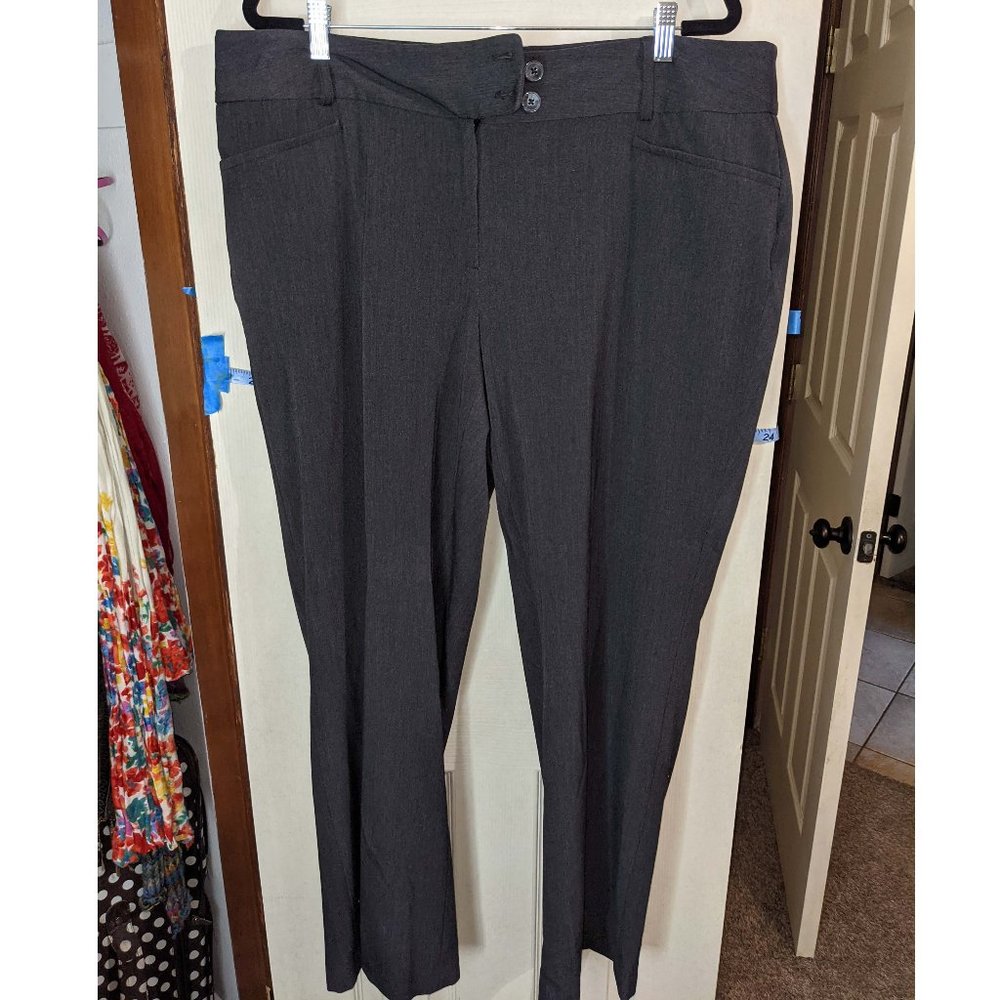 Rafaella 18W Dark Gray Boot Cut Gabardine Dress Pants